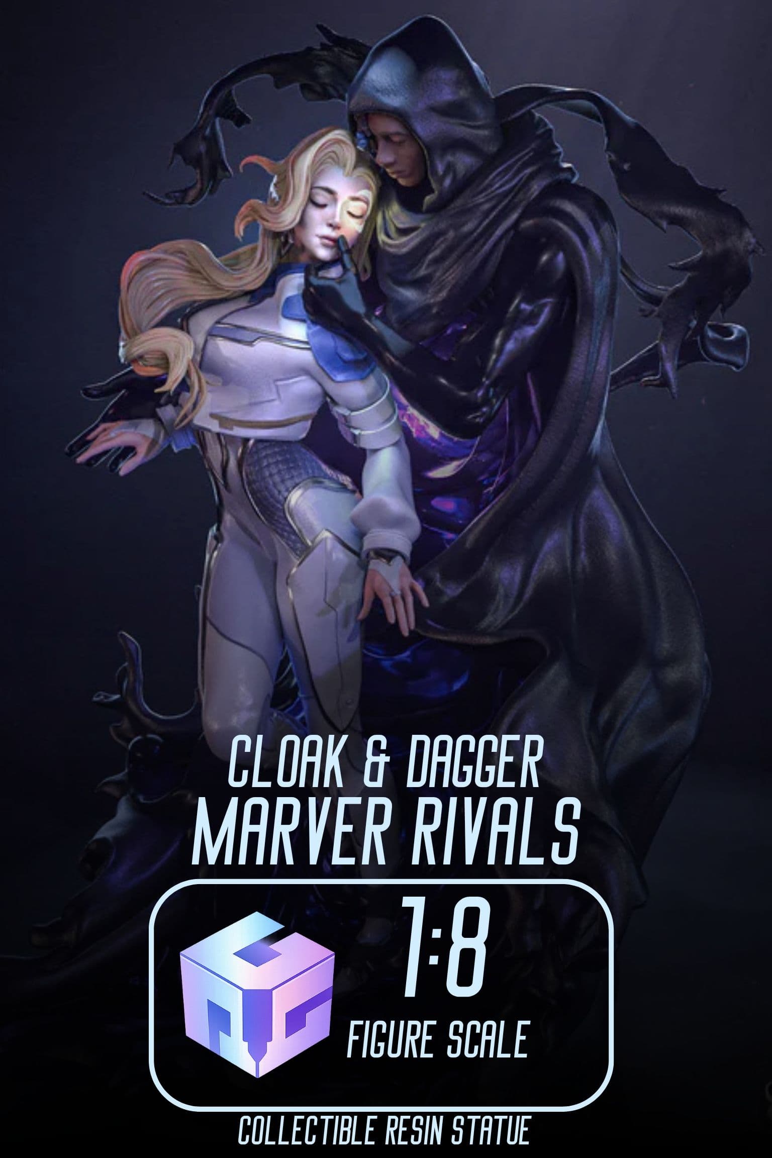 Cloak & Dagger Marvel Rivals | Maximum Detailed 16K 3D printed figure