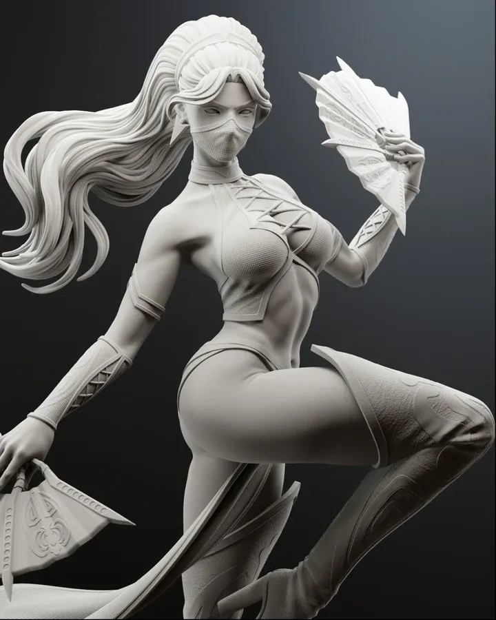 Kitana Mortal Kombat | Maximum Detailed 16K 3D printed figure - alternate view